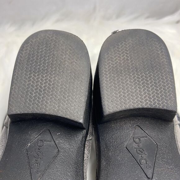 Born BOC Bendell Grey Leather/Tweed Knit Trim Booties Sz 7.5 - Picture 7 of 7